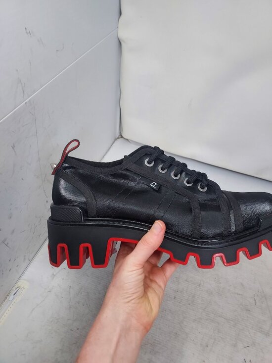 Christian Louboutin MENS Black Lug Panamic Dune Lace Up Shoe main image 4